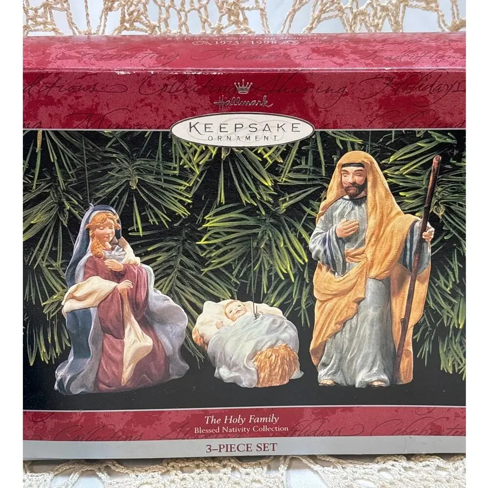 Hallmark Keepsake Ornaments Blessed Nativity Collection 4 Box Set Holy Family
